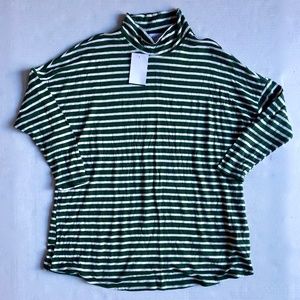 NWT Socialite Olive Green Striped Turtleneck Long Sleeve Top